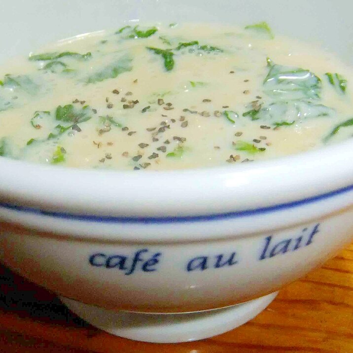 菜の花の豆乳スープ